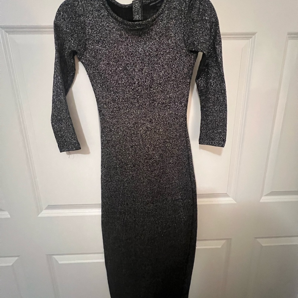 French Connection Black Long Sleeve Bodycon Dress